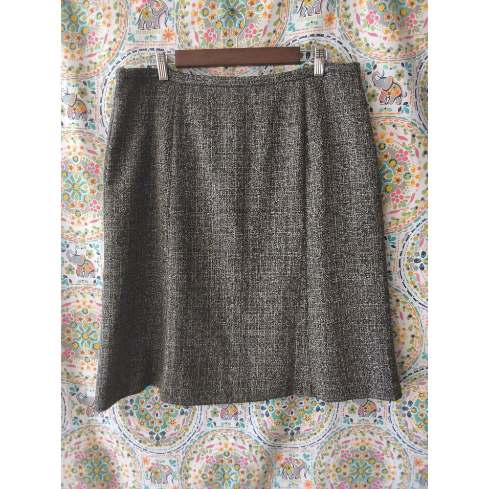 Norton McNaughton Women’s 10 Skirt Grey Black Tweed Long Zipper VINTAGE EUC